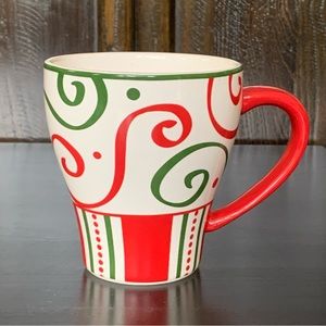 Pier 1 Imports Christmas Stripes Ironstone Mug